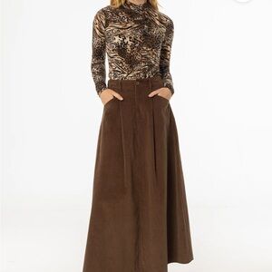 Dress Blank Dark Brown Corduroy skirt